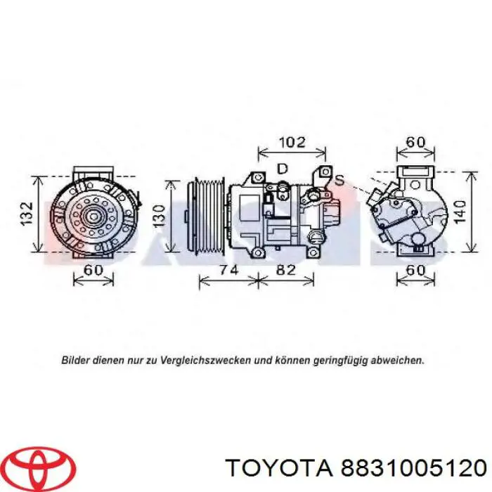 Компресор кондиціонера 8831005120 Toyota
