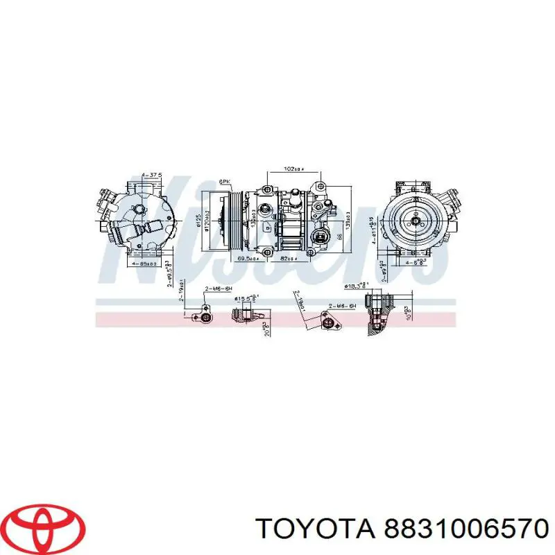 Компресор кондиціонера 883100R041 Toyota
