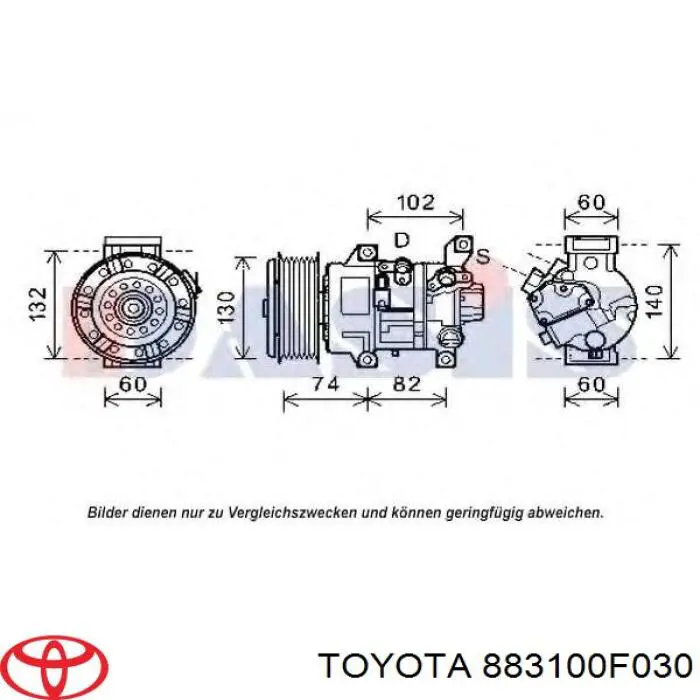Компресор кондиціонера 883100F030 Toyota