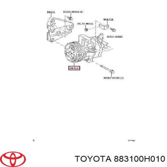 Компресор системи кондиціювання Toyota 883100H010 ціна, від 119.99 USD
