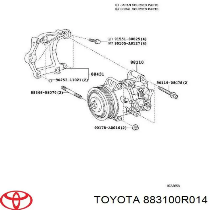 883100R014 Toyota компресор кондиціонера