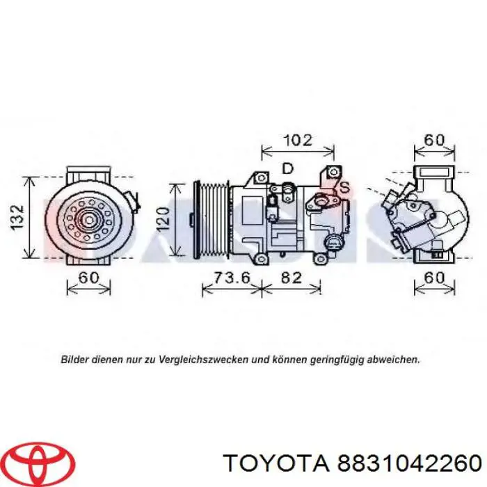 Компресор кондиціонера 8831042260 Toyota