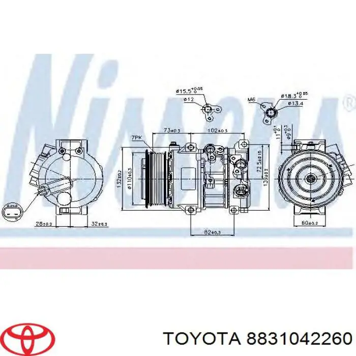 Купити 8831042260 Toyota Компресор кліматичної установки