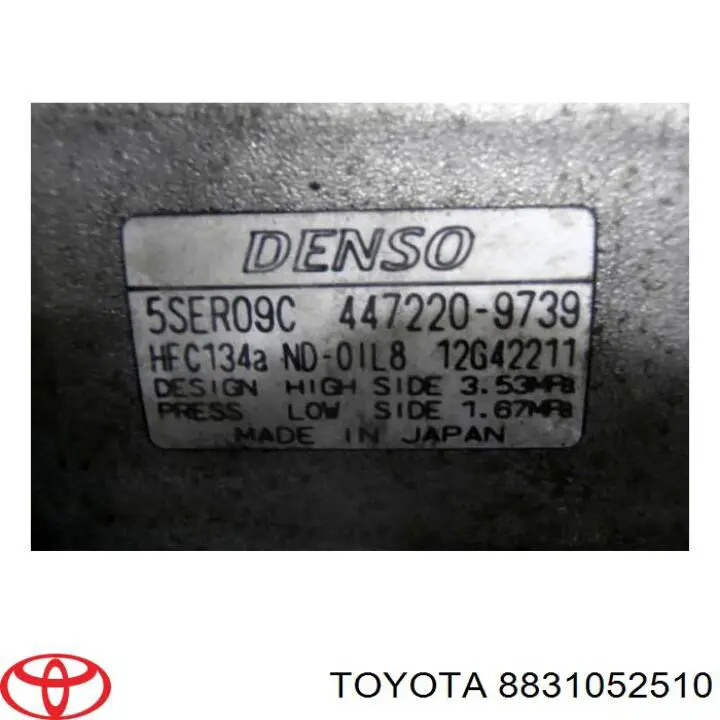Компресор системи кондиціювання Toyota 8831052510 ціна, від 437.09 USD