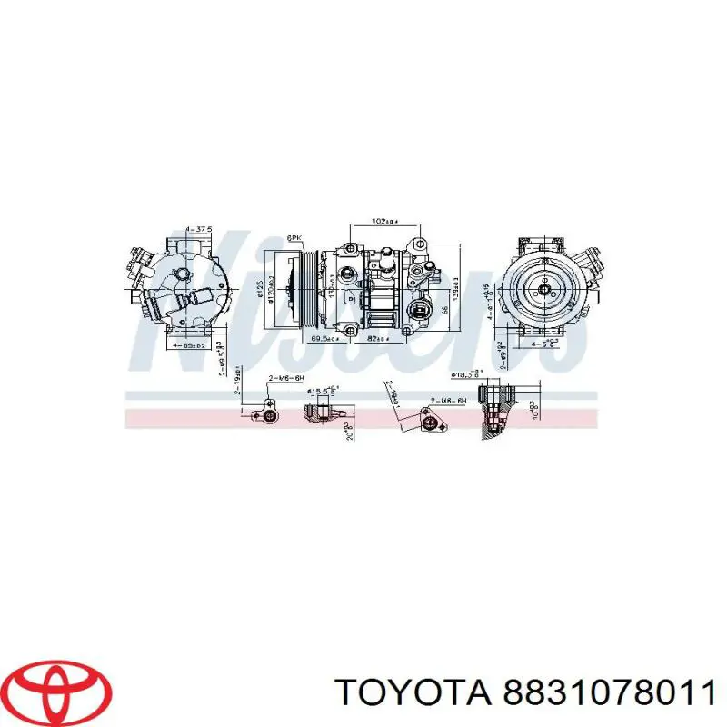 Компресор системи кондиціювання Toyota 8831078011 ціна, від 297.73 USD