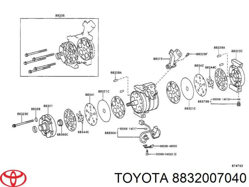 8832007040 Toyota Компресор холодоагенту