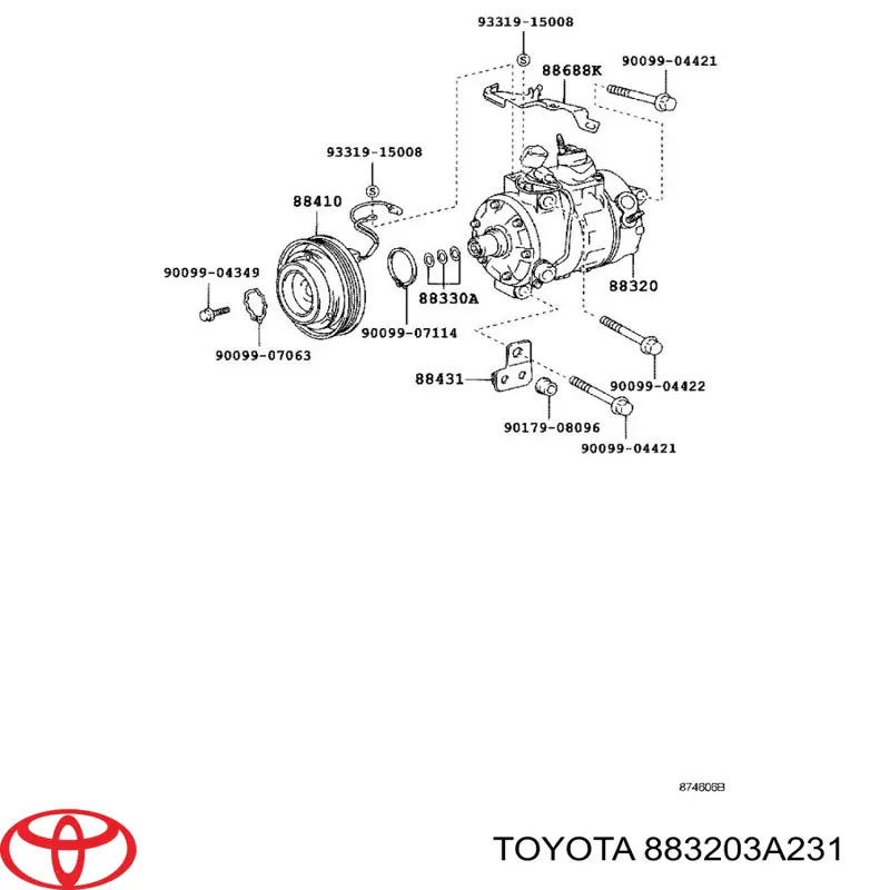 883203A231 Toyota Компресор холодоагенту