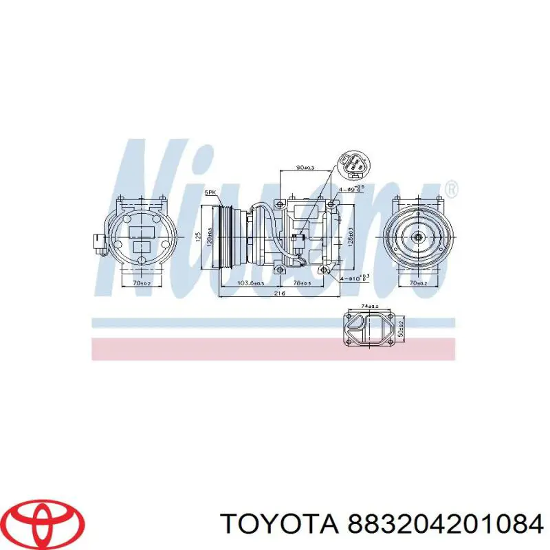 Компресор кондиціонера Toyota RAV4 1 Cabrio (SXA 10) (Тойота Рав4)