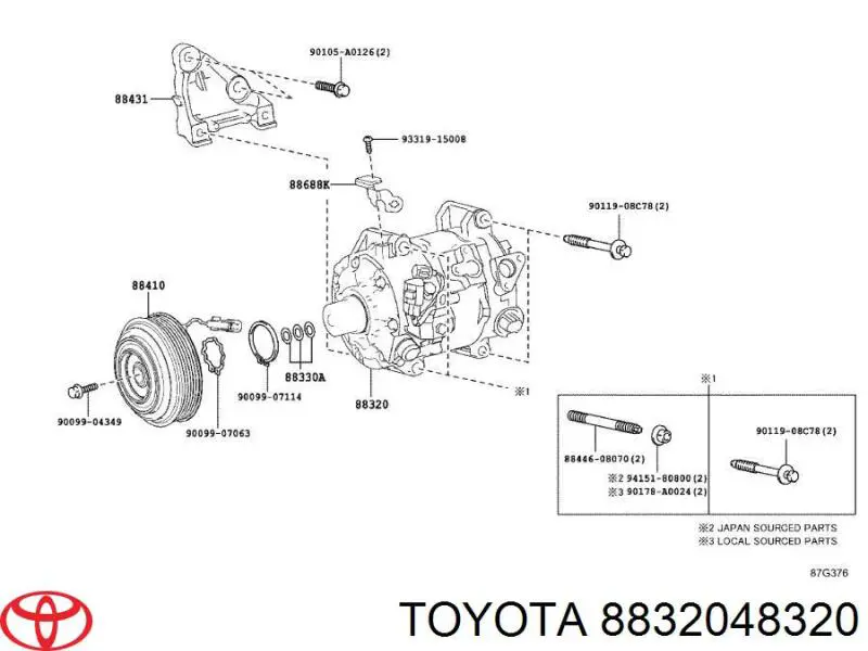 8832048320 Toyota Компресор холодоагенту