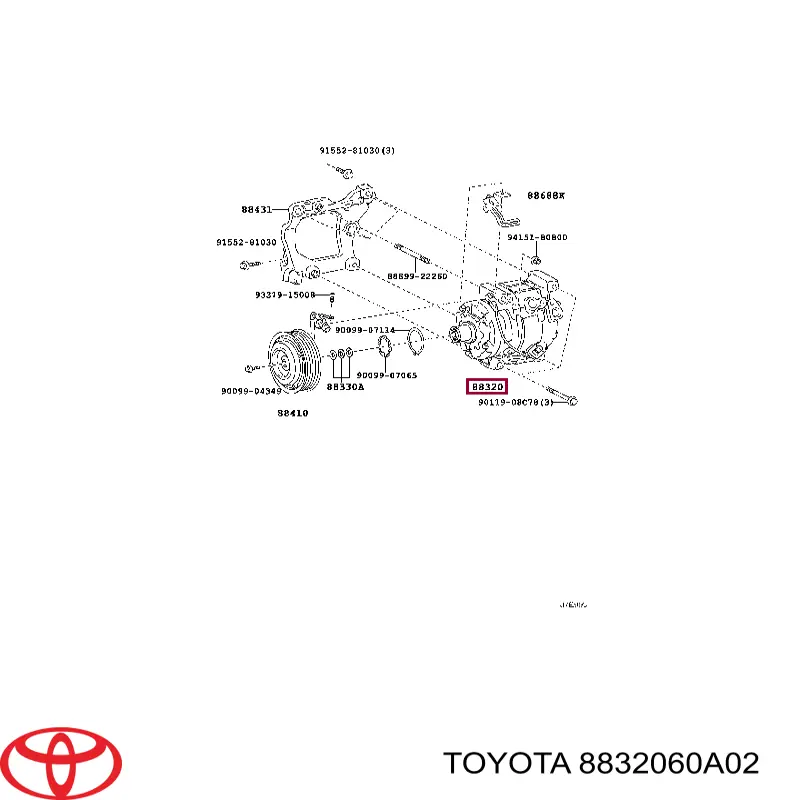 8832060A02 Toyota Компресор холодоагенту