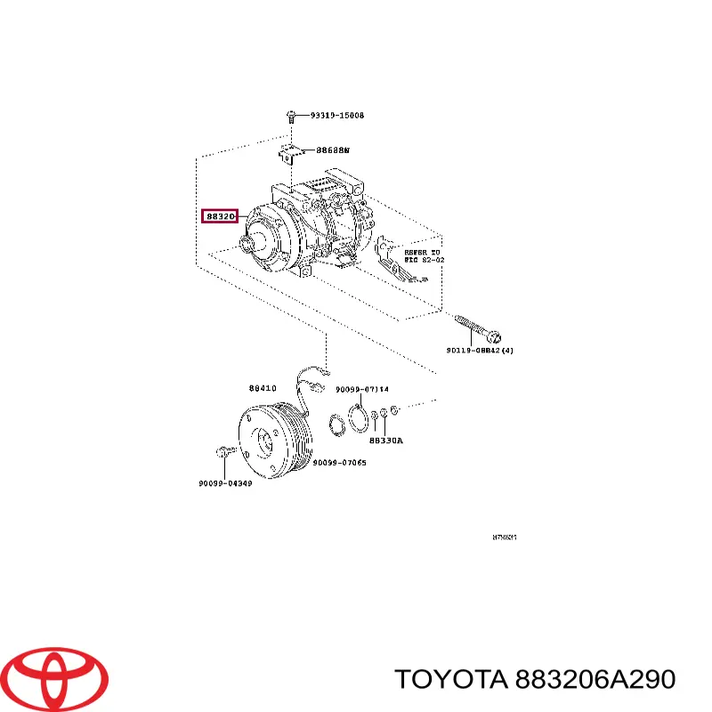Компресор системи кондиціювання Toyota 883206A290 ціна, від 565.04 USD