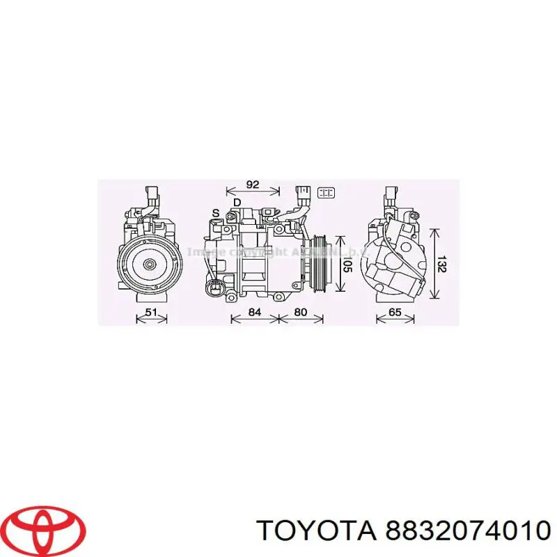 Купити 8832074010 Toyota Компресор кліматичної установки