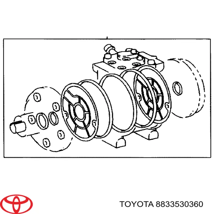 Ремкомплект компресора кондиціонера Toyota 8833530360 ціна, від 27.53 USD