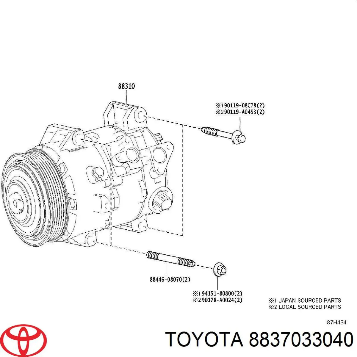  Компресор кондиціонера Toyota Rav4 