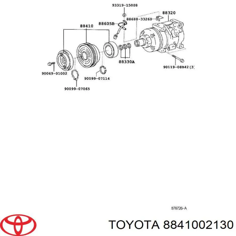 Купити 8841002130 Toyota Муфта компресора кондиціонера