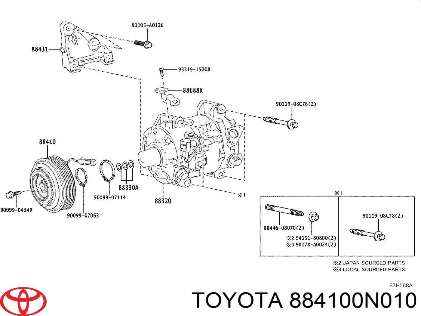 Муфта компресора кондиціонера Toyota 884100N010 ціна, від 133.92 USD