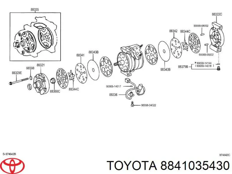 Муфта компресора кондиціонера Toyota 8841035430 ціна, від 142.17 USD