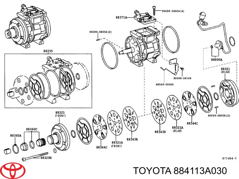 Муфта компресора кондиціонера Toyota 884113A030 ціна, від 252.25 USD