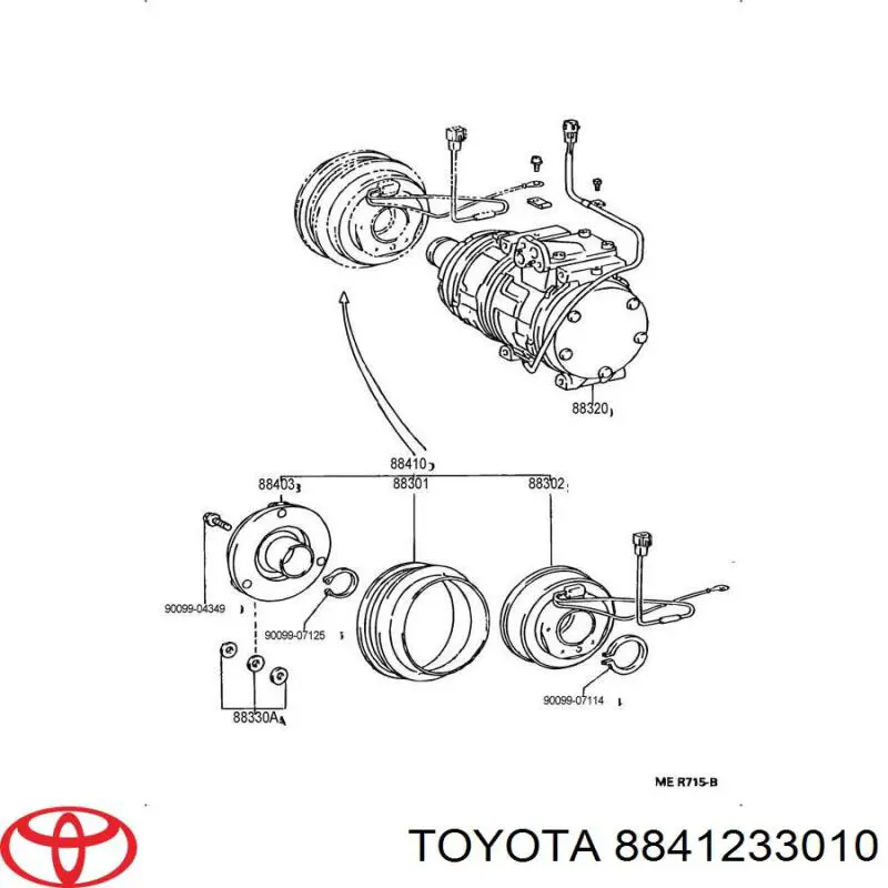 Купити 8841233010 Toyota Шків компресора кондиціонера