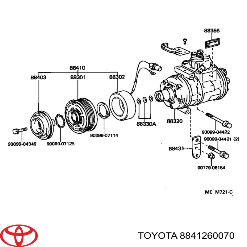 Купити 8841260070 Toyota Шків компресора кондиціонера