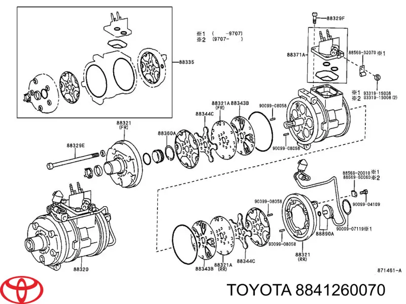 8841260070 Toyota Шків компресора кондиціонера