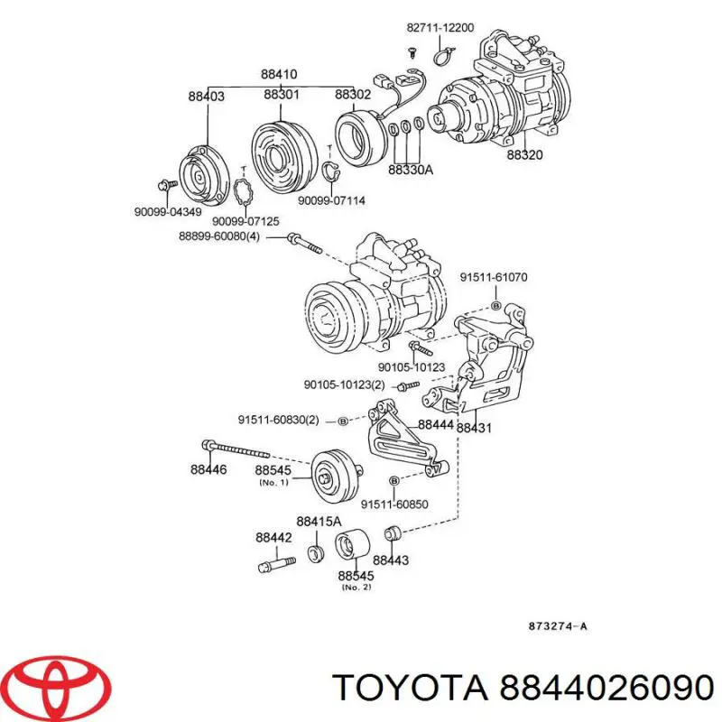 Натяжний ролик Toyota 8844026090 ціна, від 25.82 USD