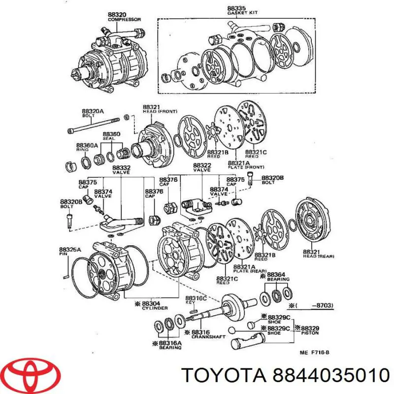 Купити 8844035010 Toyota Натяжний ролик