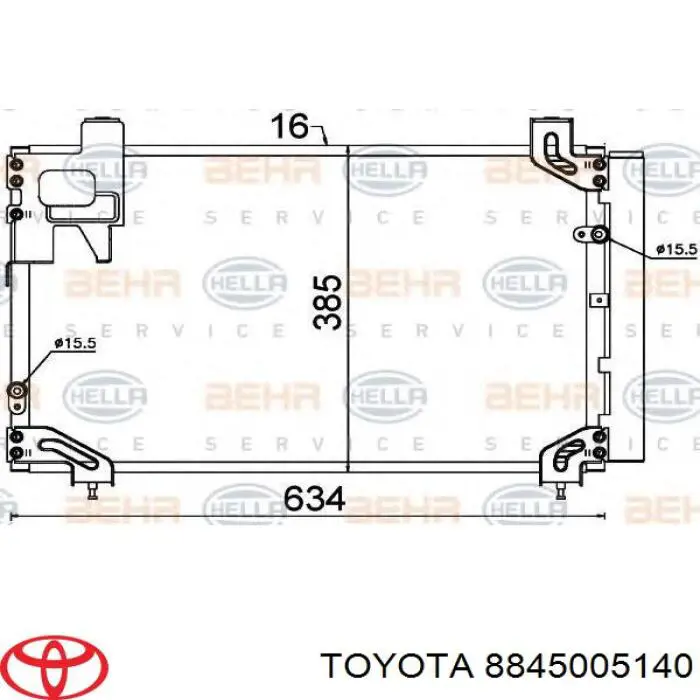 Конденсатор кондиціонера Toyota 8845005140 ціна, від 123.69 USD