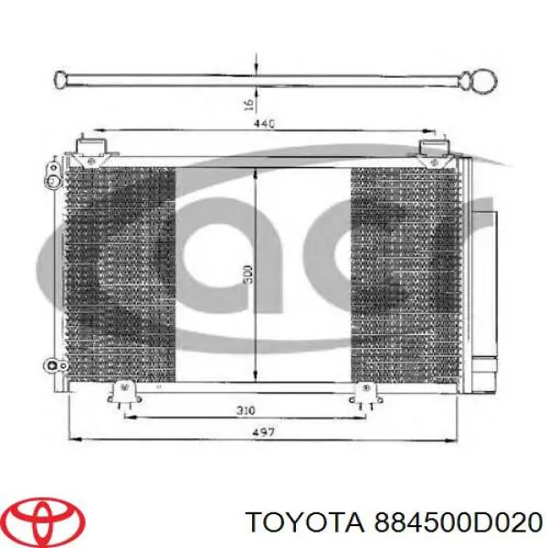 Радіатор охолодження кондиціонера Toyota 884500D020