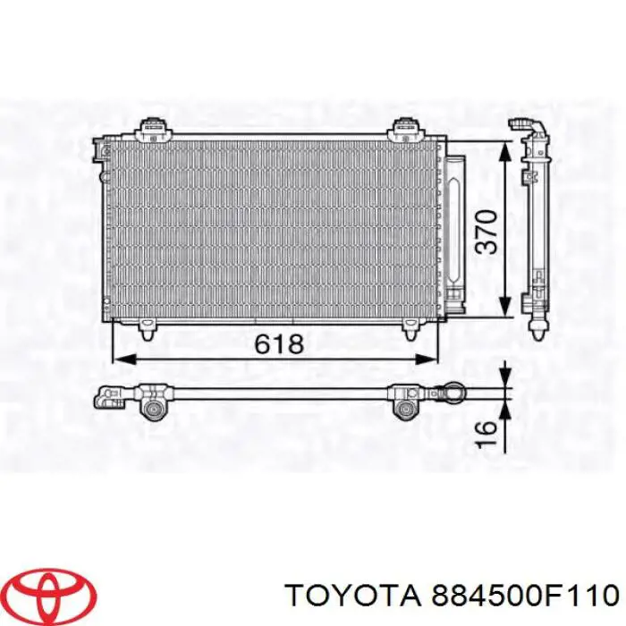 Радіатор кондиціонера 884500F110 Toyota