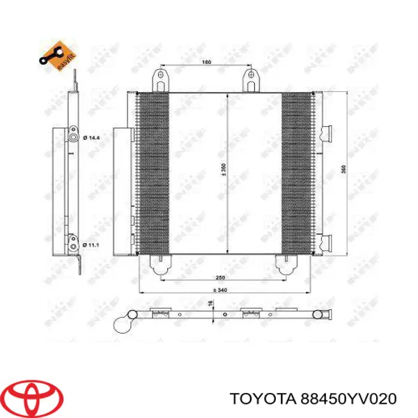 Конденсатор кондиціонера Toyota 88450YV020 ціна, від 87.01 USD