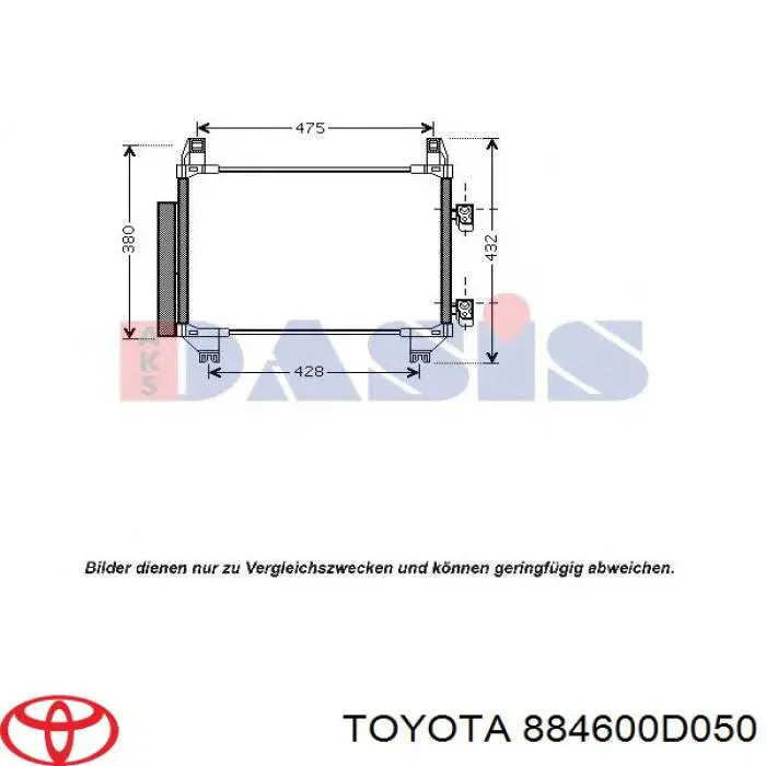 Конденсатор кондиціонера Toyota 884600D050 ціна, від 79.40 USD