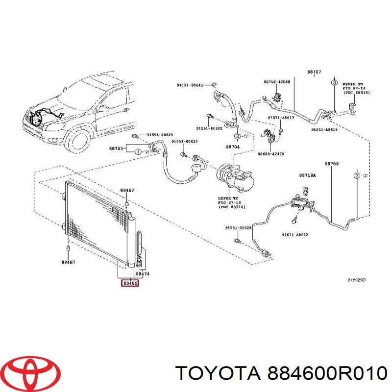 Купити 884600R010 Toyota Радіатор системи охолодження кондиціонера