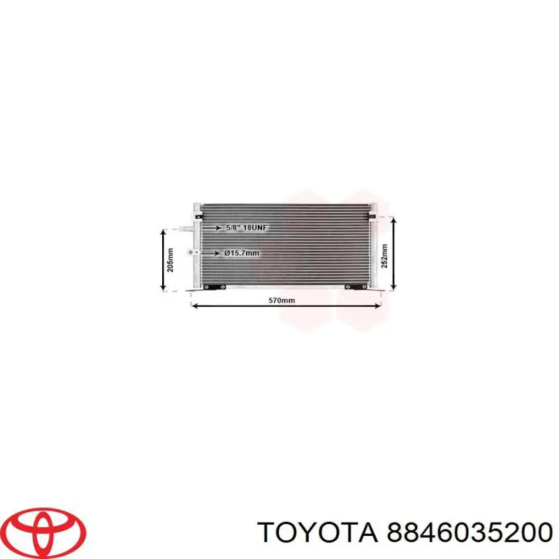 Конденсатор кондиціонера Toyota 8846035200 ціна, від 88.53 USD