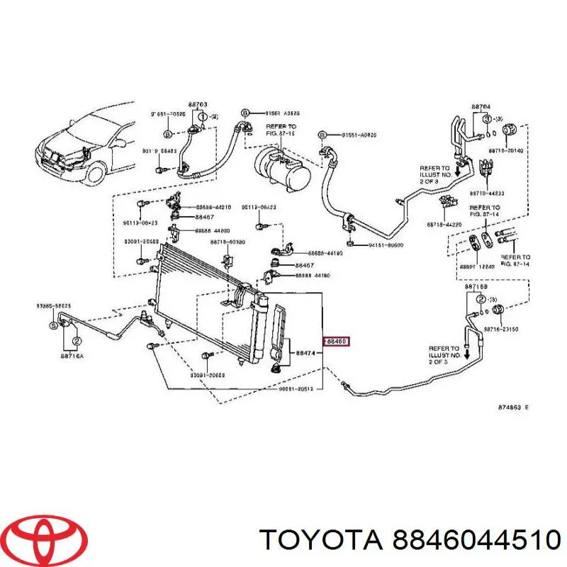 Купити 8846044510 Toyota Радіатор системи охолодження кондиціонера