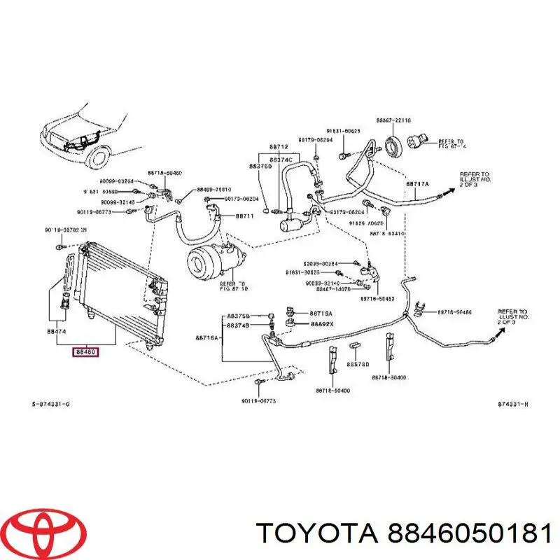 Конденсатор кондиціонера Toyota 8846050181 ціна, від 76.19 USD