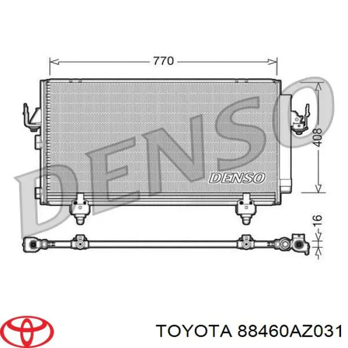 Конденсатор кондиціонера Toyota 88460AZ031 ціна, від 71.05 USD