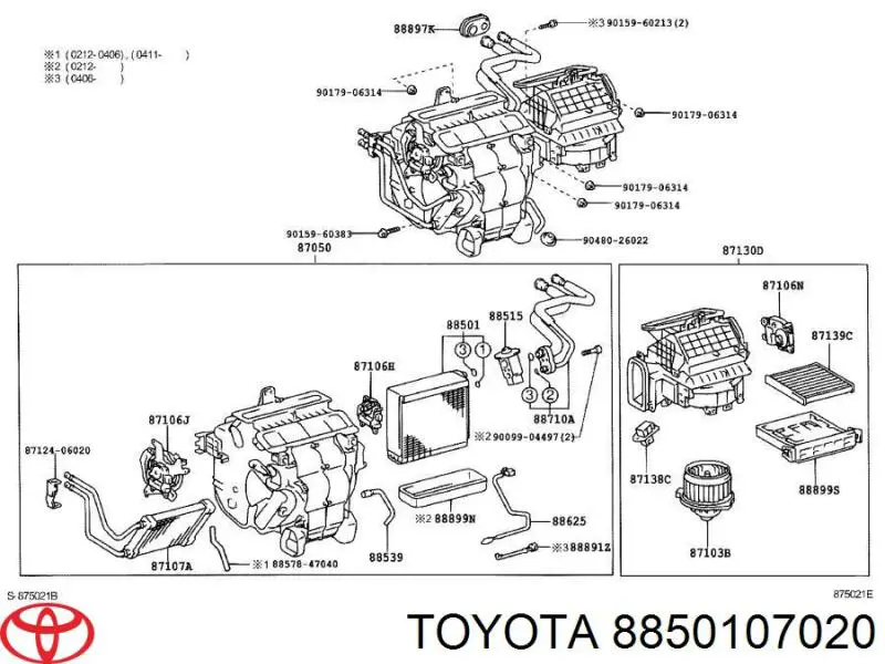 Випаровувач кондиціонера Toyota 8850107020 ціна, від 36.74 USD