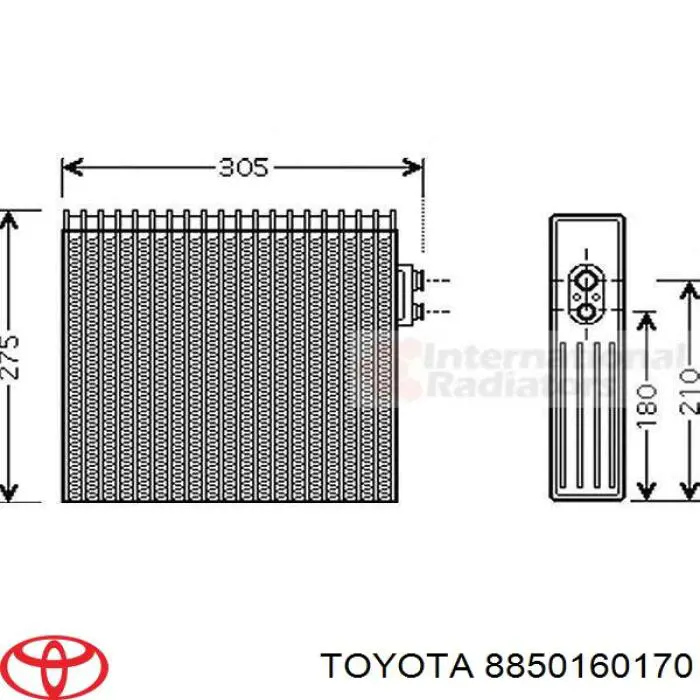 Випаровувач кондиціонера Toyota 8850160170 ціна, від 92.21 USD