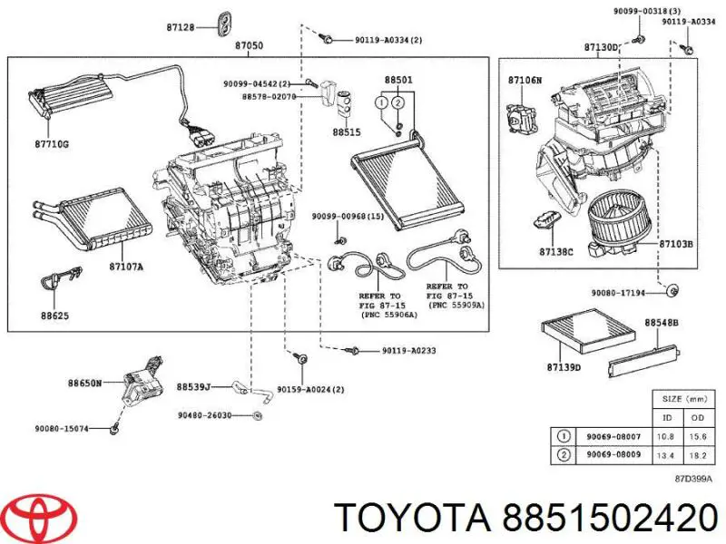 Клапан TRV, кондиціонера Toyota 8851502420 ціна, від 13.56 USD