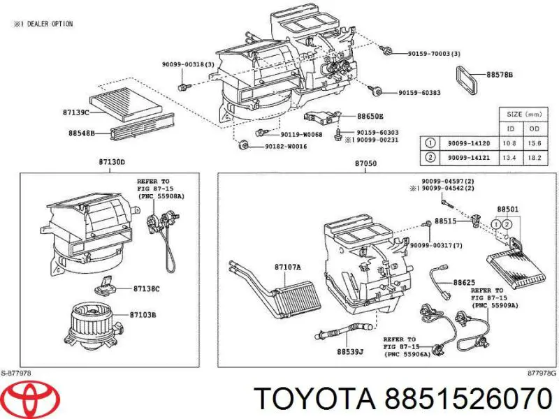 8851526070 Toyota клапан trv, кондиціонера