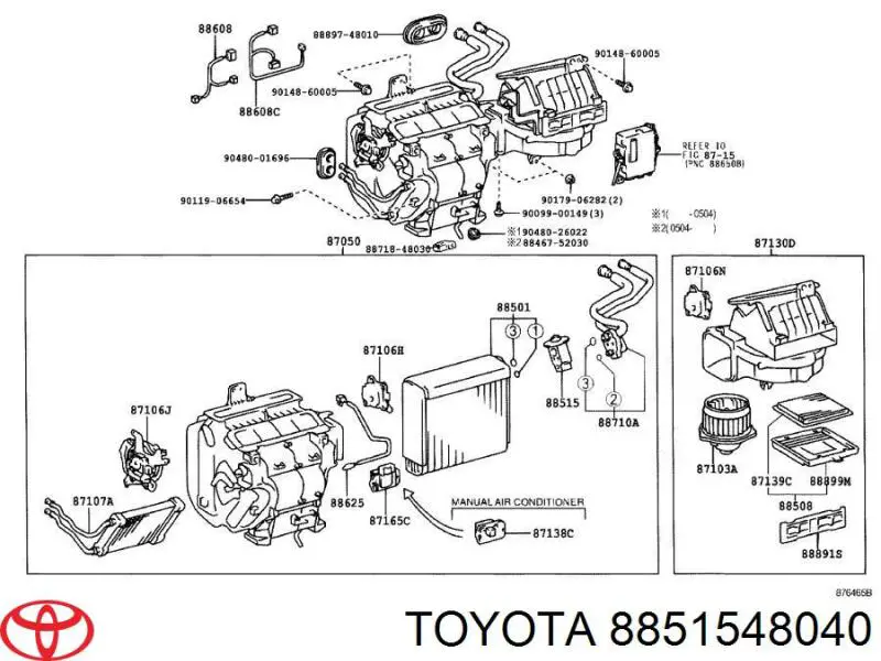 Клапан TRV, кондиціонера 8851548040 Toyota