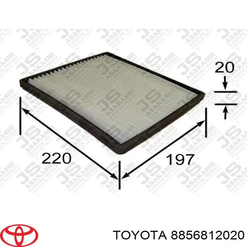 Купити 8856812020 Toyota Фільтр салону вугільний
