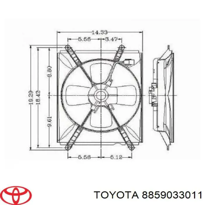 Вентилятор/крильчатка радіатора кондиціонера на Toyota Camry (V20)