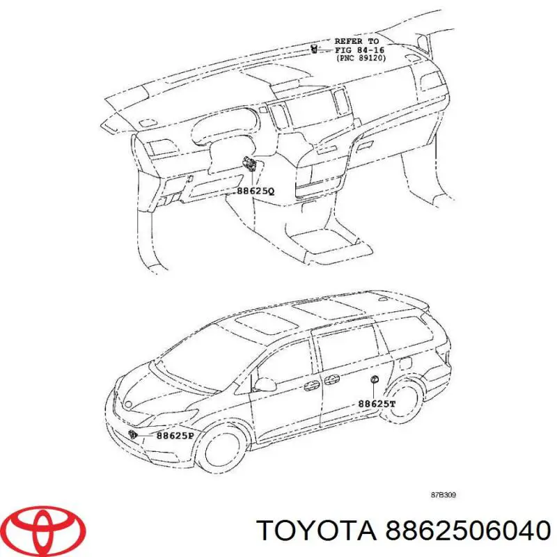 Датчик температури салону 8862506040 Toyota