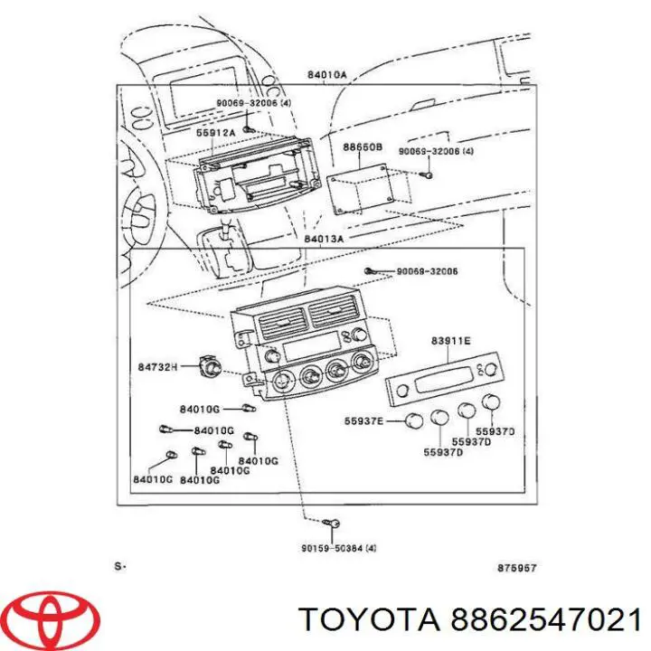Датчик температури повітря в салоні Toyota Avensis (T25) (Тойота Авенсіс)