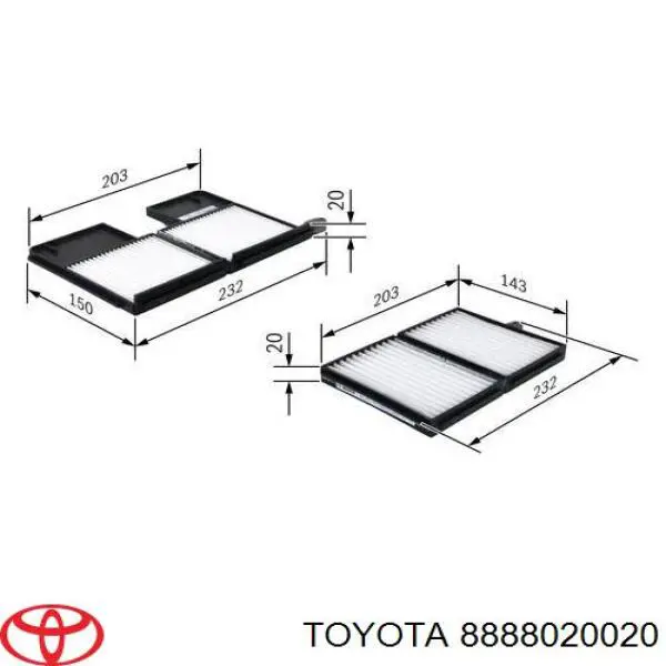 Повітряний фільтр салону Toyota 8888020020