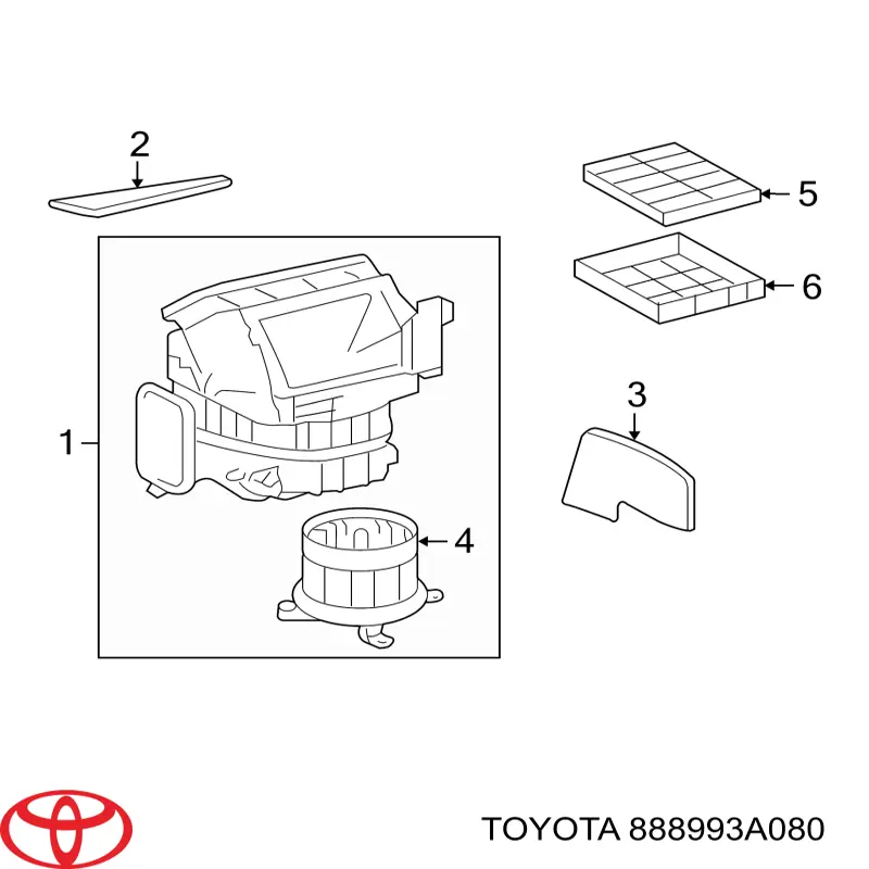 888993A080 Toyota рамка фільтра салону