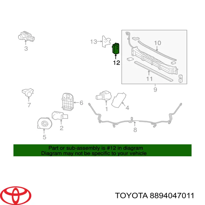 Привід (моторчик) жалюзі радіатора Toyota 8894047011 ціна, від 126.83 USD