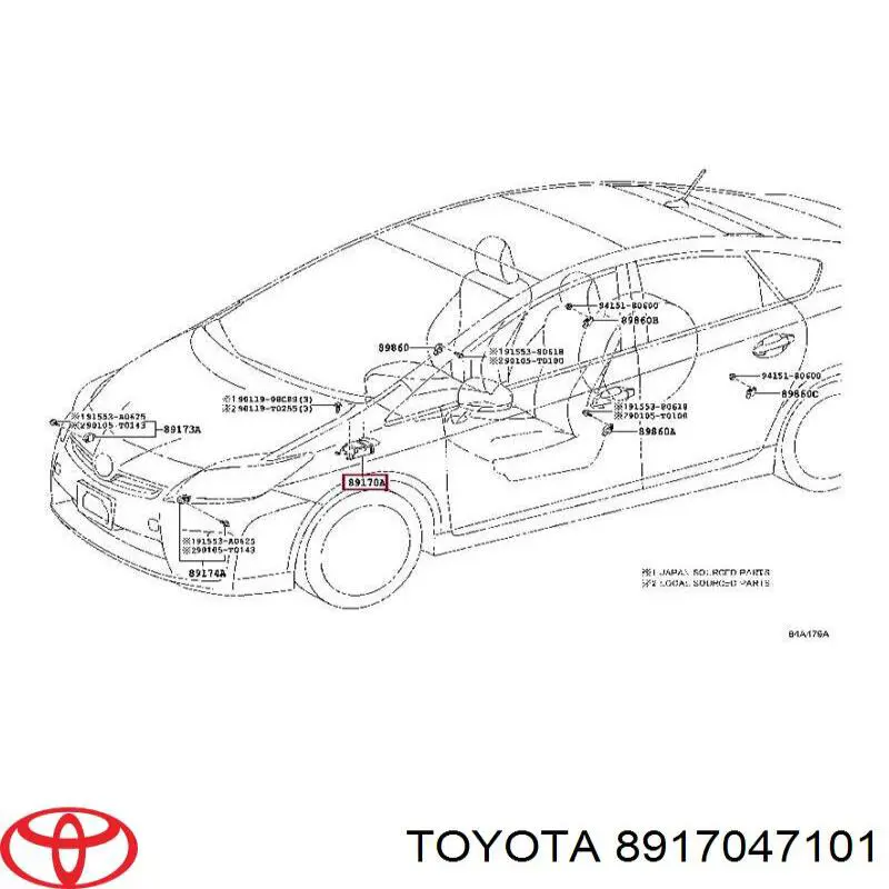 Модуль-процесор керування подушки безпеки Toyota Prius (ZVW30) (Тойота Пріус)